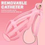 Male Chastity Cage, Lightweight Chastity Device with 5 Sizes Rings and Invisible Lock for Man Penis Exercise Bondage Gear & Acce