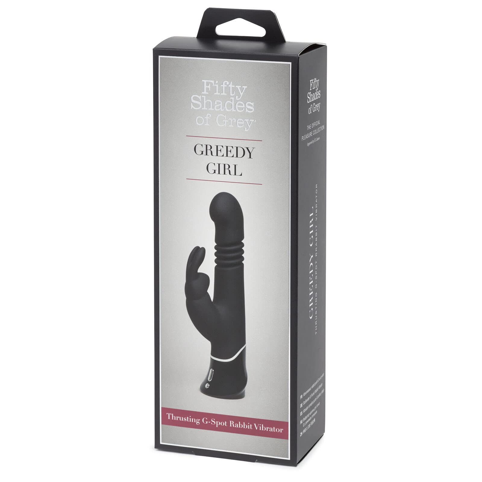 Fifty Shades Of Grey Greedy Girl Thrusting Rabbit Vibrator - 4.5 Inch Silicone Thrusting Vibrator For Women - Dual Stimulation A