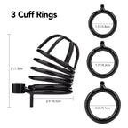 Male Cock Cage Chastity Device - UTIMI Iron Chastity Cock Cage Device with 3 Active Sizes Rings Adult Sex Toy for Men Penis Exer