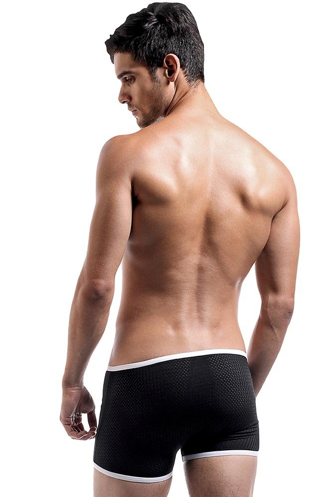 Male Power Rubber Classic Thong, Black, Medium