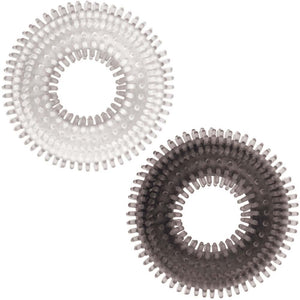 Nasstoys Mack Tuff Ribbed Cock Rings, Clear/Smoke