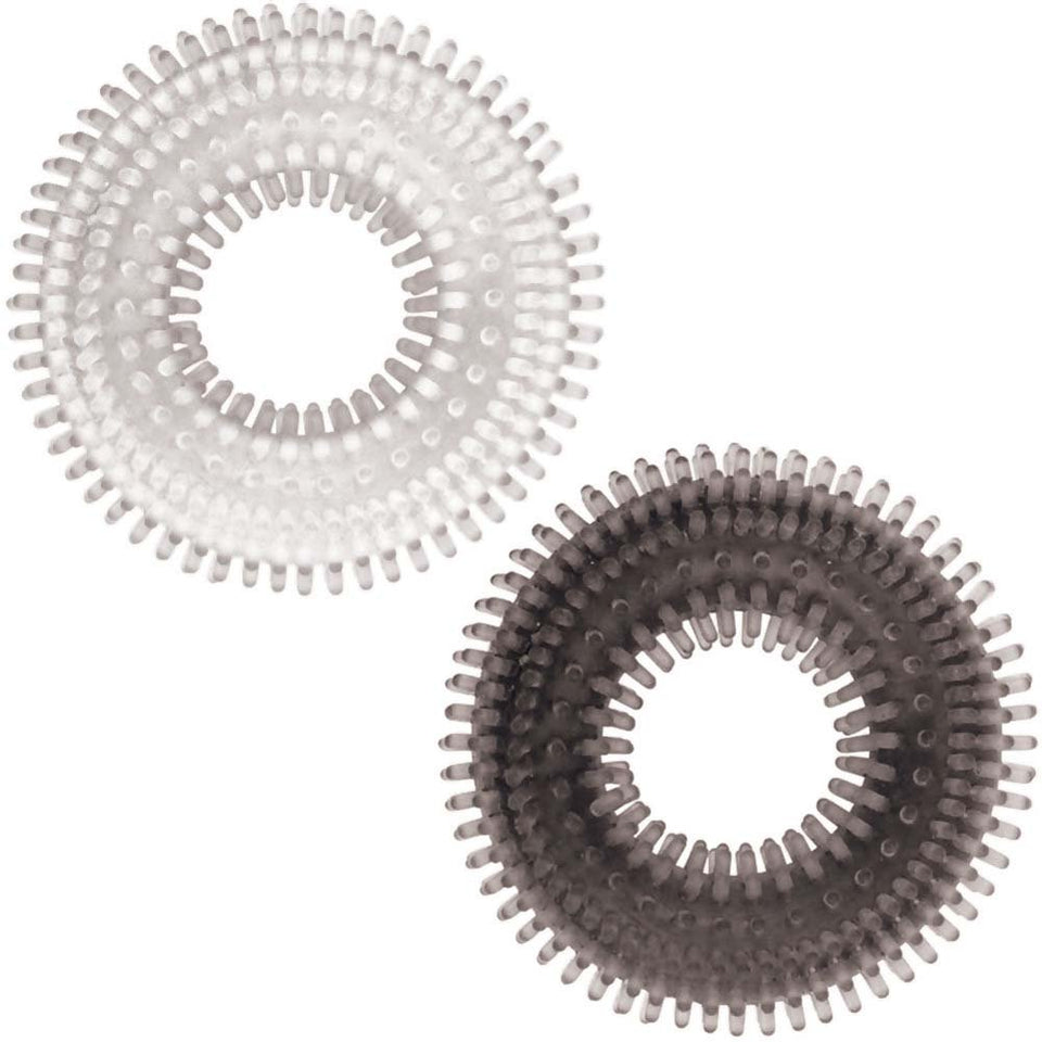 Nasstoys Mack Tuff Ribbed Cock Rings, Clear/Smoke