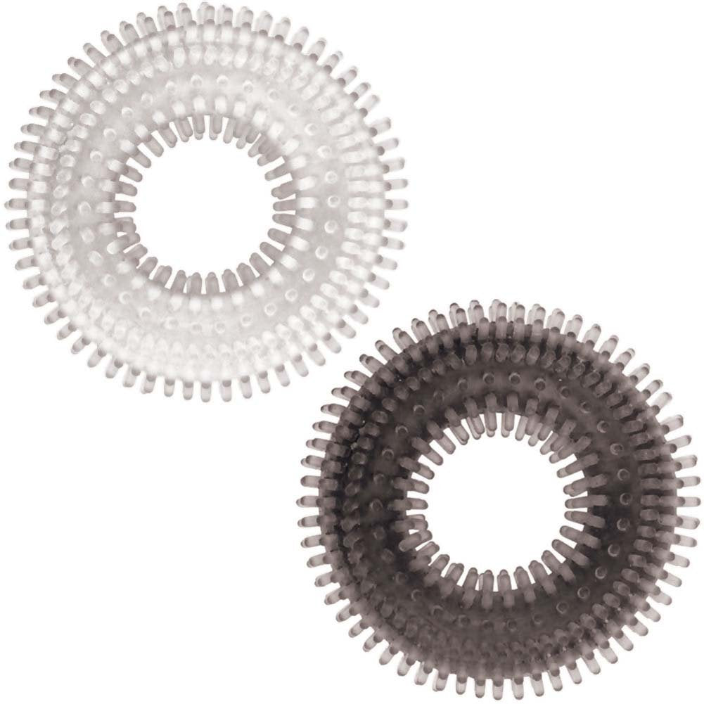 Nasstoys Mack Tuff Ribbed Cock Rings, Clear/Smoke