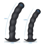 Anal Plug Trainer Kit, Pack of 2 Silicone Butt Plug Training Set Thread Anal Beads with Narrow Flared Base Adult Sex Toy for Men