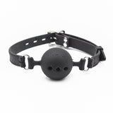 RYOZOCH Silicone Breathable Ball Gag for Adult Bondage Restraints Sex Play (Black, 1.5in Ball)