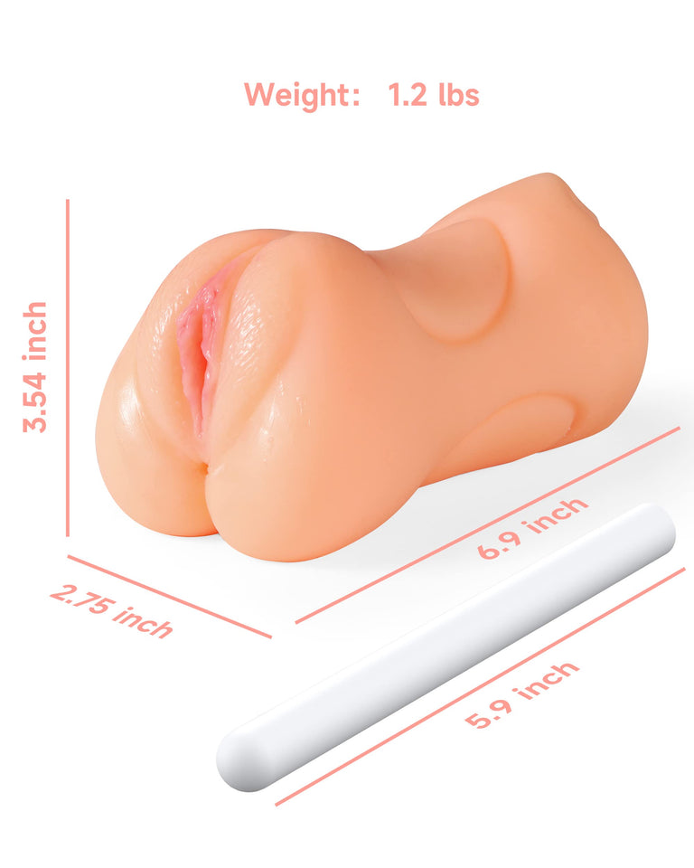 3 in 1 Male Masturbator Adult Sex Toys, Pocket Pussy with Real Mouth Tongue 3D Textured Vagina & Tight Anus & Drying Stick, Sex