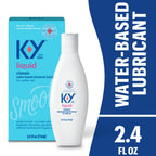 K-Y Liquid Classic Water-Based Body Friendly Formula 2.4 Fl Oz Personal Lubricant for Wetter Sex for Men, Women and Couples & Sa