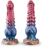 9.7in Huge Fantasy Monster Tentacle Dildo, Large Dragon Horse Thick Anal Knot Giant Big Dog Alien Silicone Knotted Dildo with Su