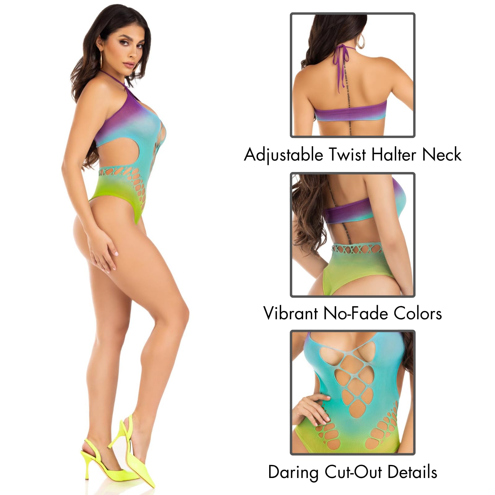 Seamless Ombre Halter Bodysuit.