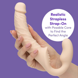 Lovehoney Lifelike Lover Luxe Strapless Strap On Dildo - Adjustable 9 Inch Realistic Dildo for Women - Smooth Soft to Touch Sili