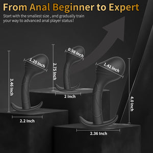 XINBALE Anal Plug Training Sets,3 Sizes of Silicone Anal Butt Plug Trainer Kit for Comfortable Long-Term Wear, with Flared Base