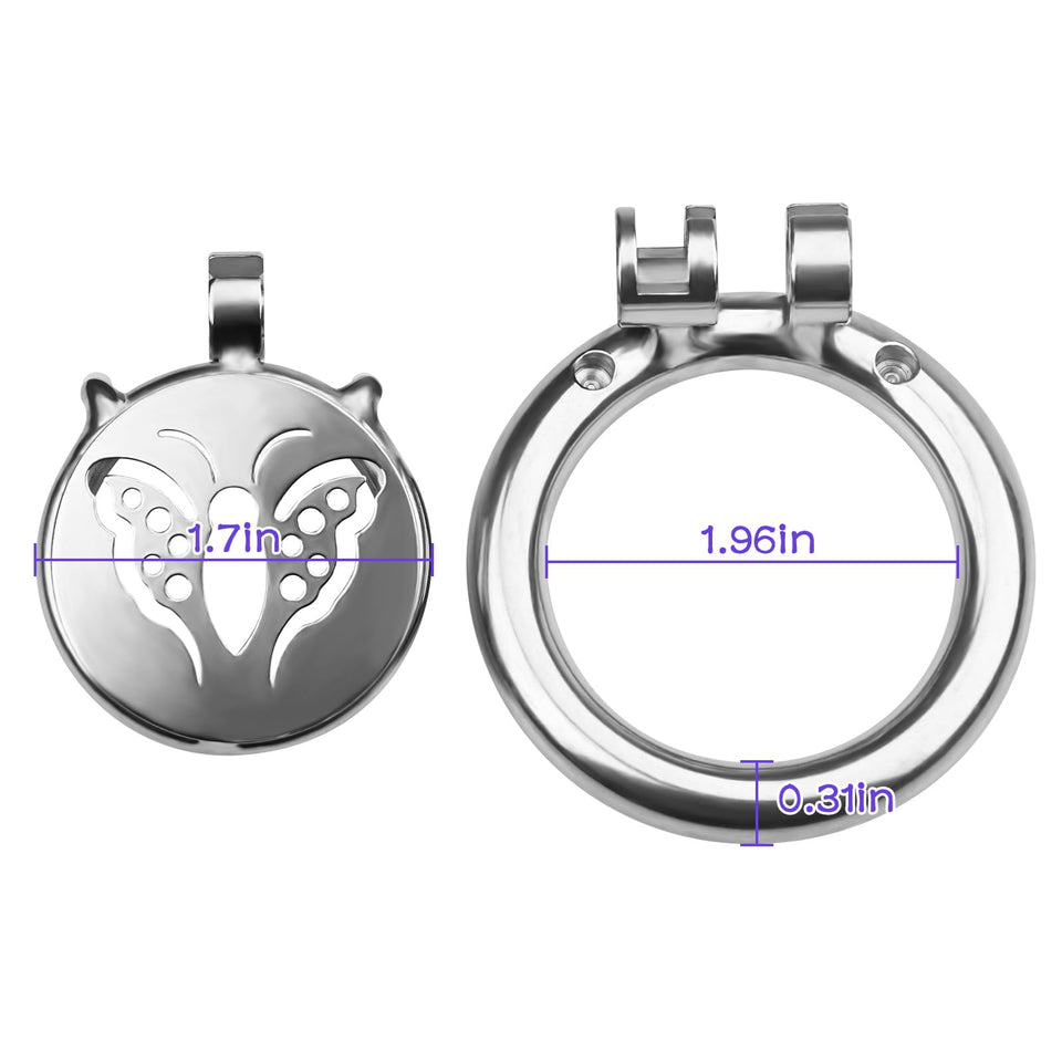 Stainless Steel Male Chastity Device Cock Cage Smooth Metal Bondage Locked Penis Exercise Cage Sex Toy for Men Couple (1.96 Inch