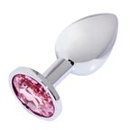 Hmxpls Pink Jeweled Beginners Butt Plug Sex Love Games Personal Massager for Women Men Couples Lover Stainless Steel Anal Plug S