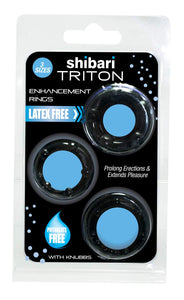 Triton Cockring W/Knubbs 3Pk Blk