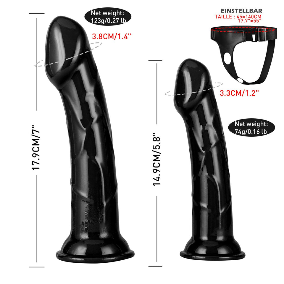 Strap On Dildo Wearable Kit - Sex Harness with 2 Removeable Dildo Realistic Penis for Female Masturbation SM Adult Sex Toys for