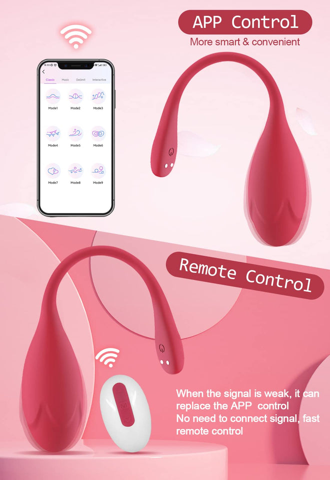 Bullet Dildo Vibrator Rose Sex Toy, Vibrators with Video App Remote Control, 9 Music Modes, Silicone Waterproof Magnetic Chargin