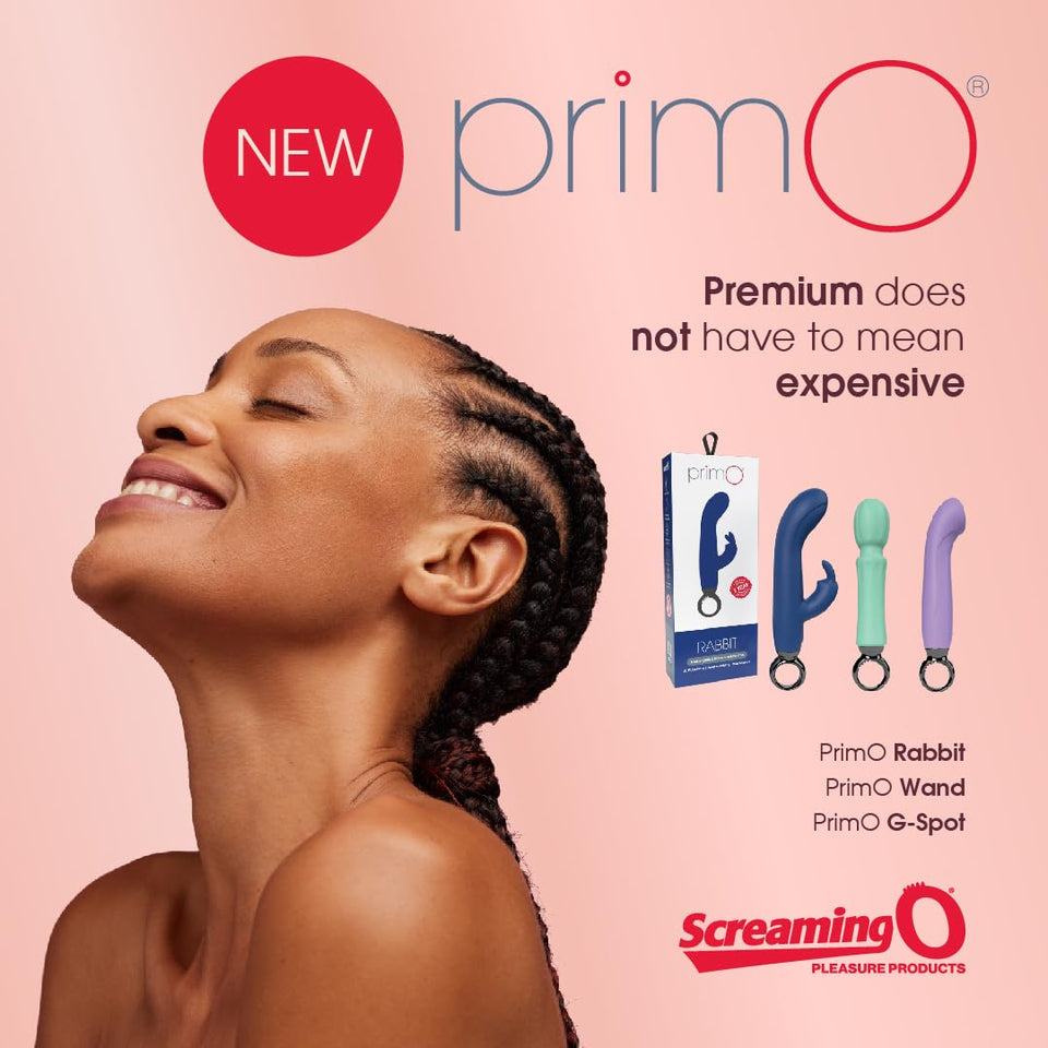 Screaming O Primo Rabbit - G Spot Rabbit Vibrator, Rechargeable Vibrating Dildo for Women, G Spot Vibrator Sex Toy - Clitoris G-