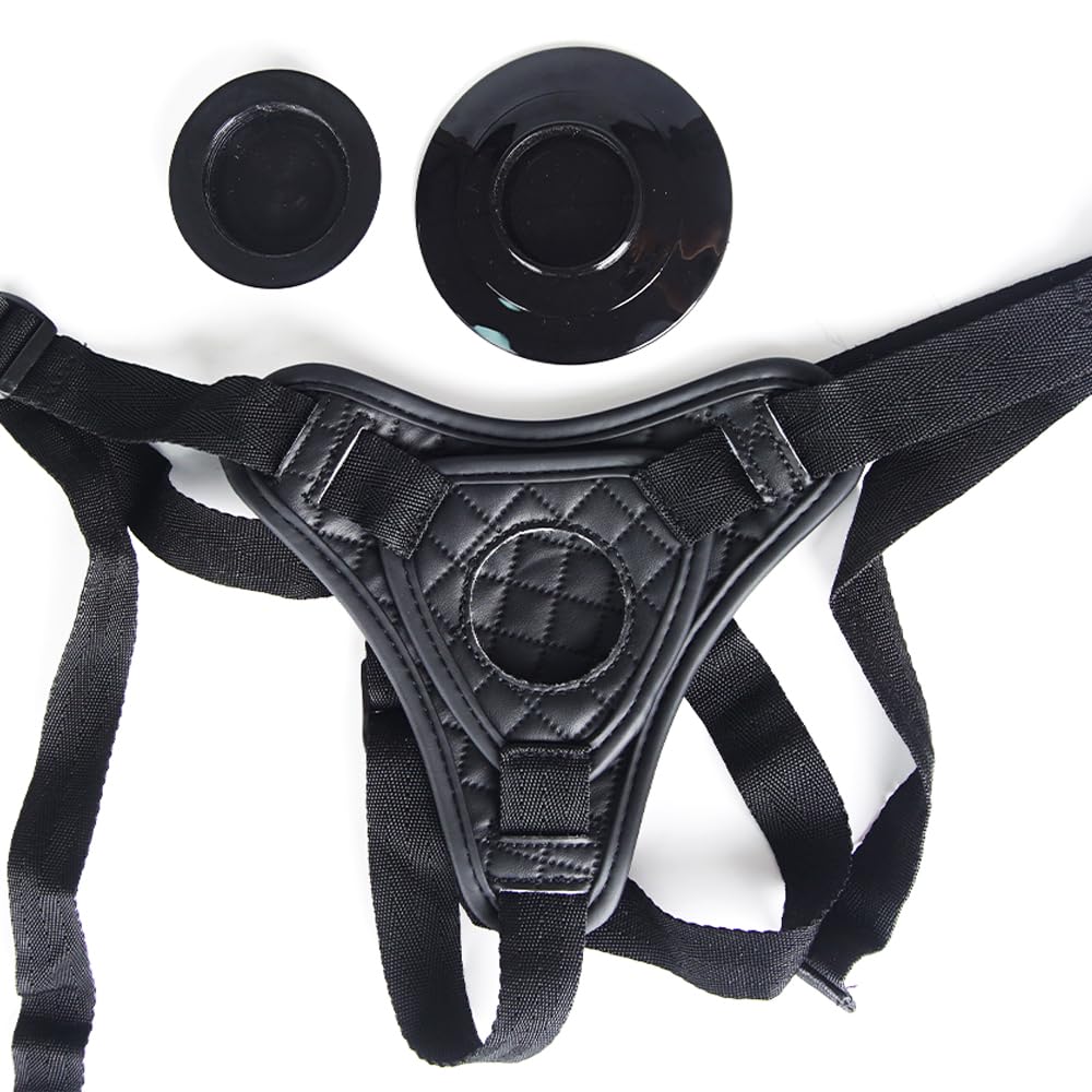 Strap On Dildo Strap Adjustable Universal Women Lesbian Sex Toy, PU Suction Cup Wear Leather Pants for Couple, O-Ring Strapon Co