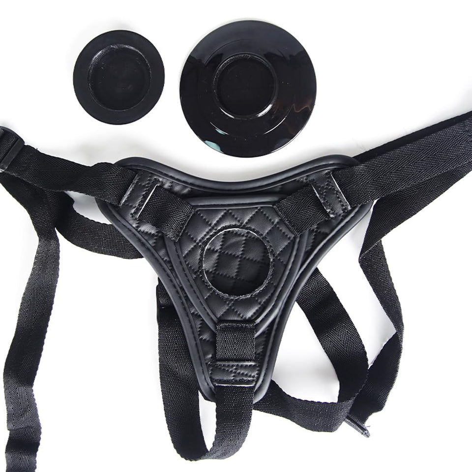 Strap On Dildo Strap Adjustable Universal Women Lesbian Sex Toy, PU Suction Cup Wear Leather Pants for Couple, O-Ring Strapon Co