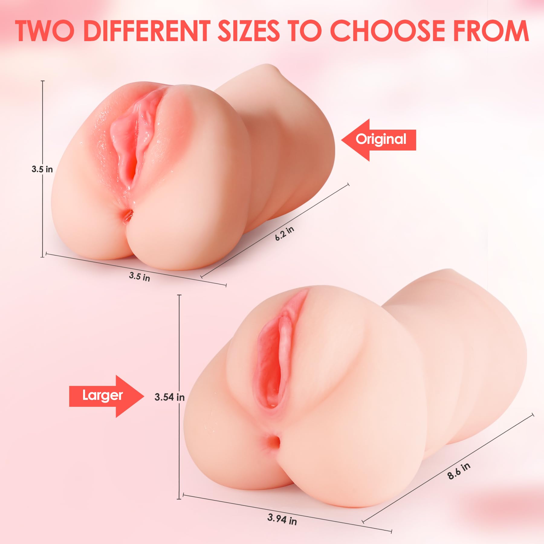 Male Masturbator Sex Toy for Men - ZEMALIA Men Sex Toy 3D Realistic Textured Butt Stroker with Heating Rod and Vibrating Bullet