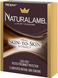 Trojan Naturalamb Natural Skin Lubricated Luxury Condoms - 3 ct, Pack of 5