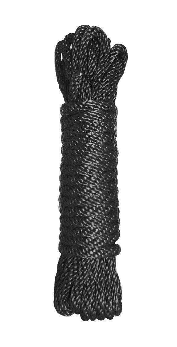 Master Series Premium Nylon Bondage Rope, 10 Feet, Black