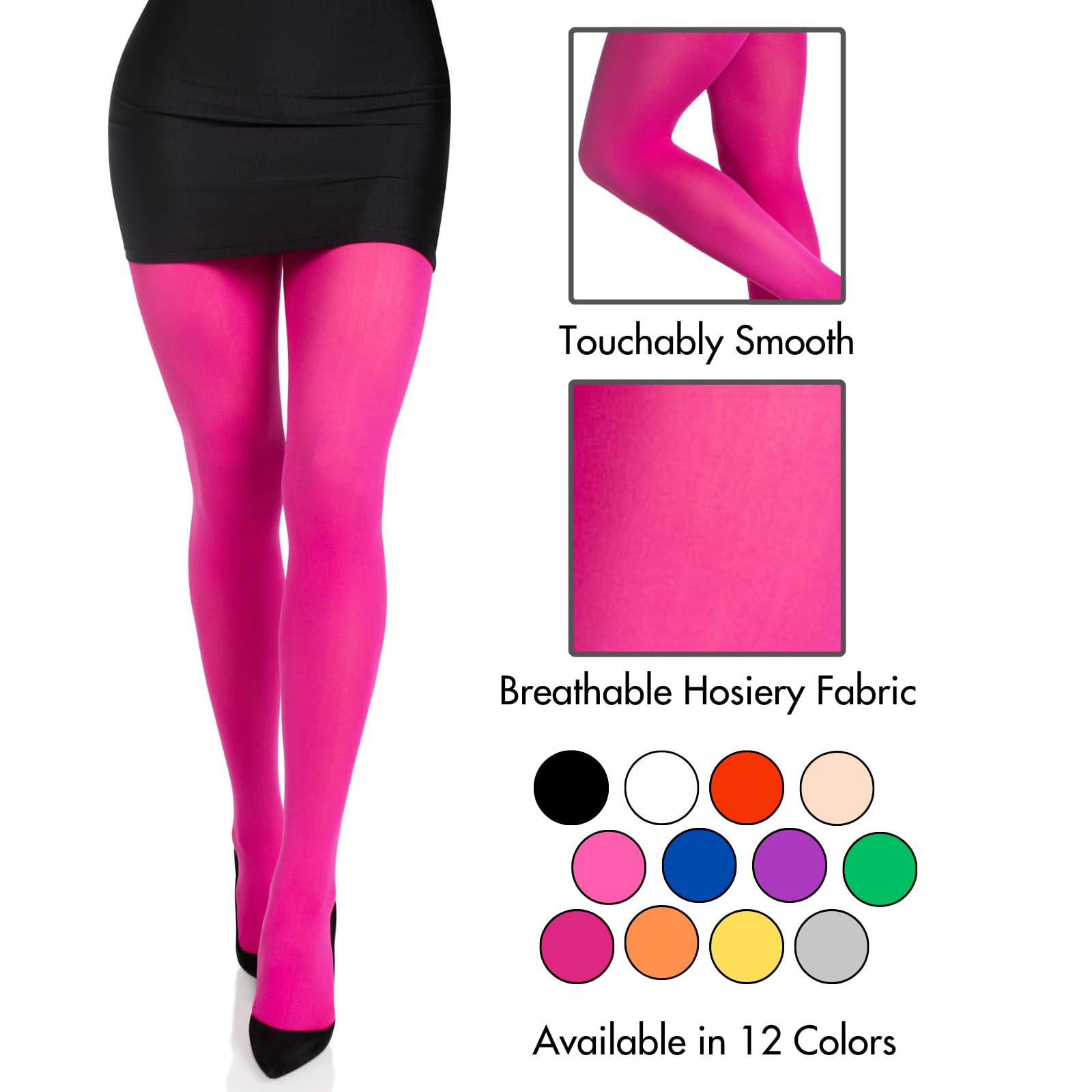 Nylon Tights O/S Fuchsia O/S F