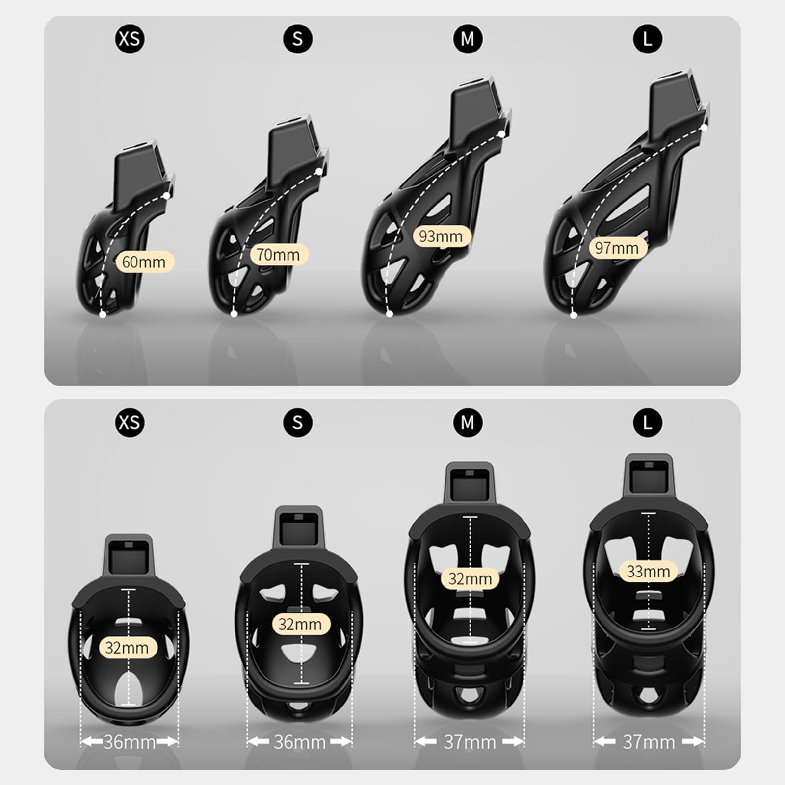 Lightweight Chastity Cage for Male Penis Cage Smooth KG Cock Cage Chastity Devices Key Sex Toy for Men Black Chastity for Men wi