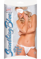 California Exotic Novelties Something Blue Satin Eye Mask & Panty Set, White