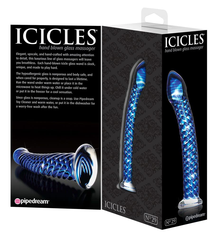 Icicles No. 29 G Spot Glass Dong 7 Inch Blue