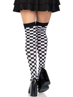 Leg Avenue Womens Checkerboard Hosiery, Checker Black/White, One Size Us