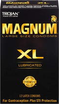 Trojan Magnum XL Size Lubricated Latex Condoms (12 Count - Pack of 3)