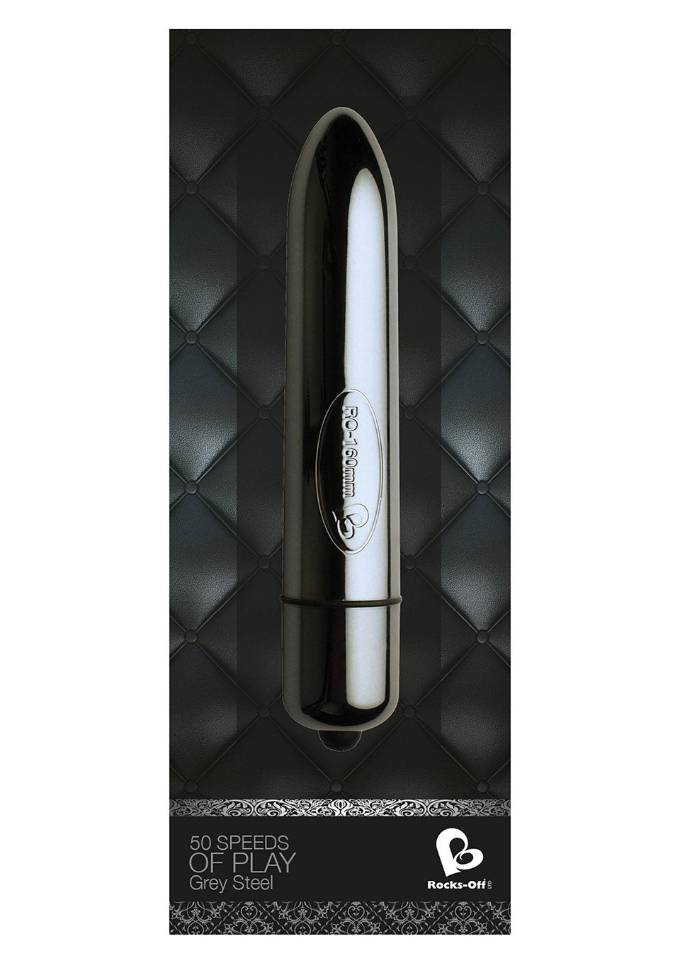 Rocks Off 50 Speeds Of Play Dildo, Gun Metal, 30 Ounce