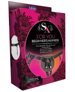Blush Novelties Sx For You Beginners Strapon Harness Kit - Fits Up To 47 Inch Waistline - Two O Rings Strap Design - Fully Adjus