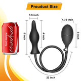 Silicone Expand Inflatable Anal Plug - Body-Safe Medical Grade Waterproof Butt Sex Toy for Male, Female and Beginners (Black Cla