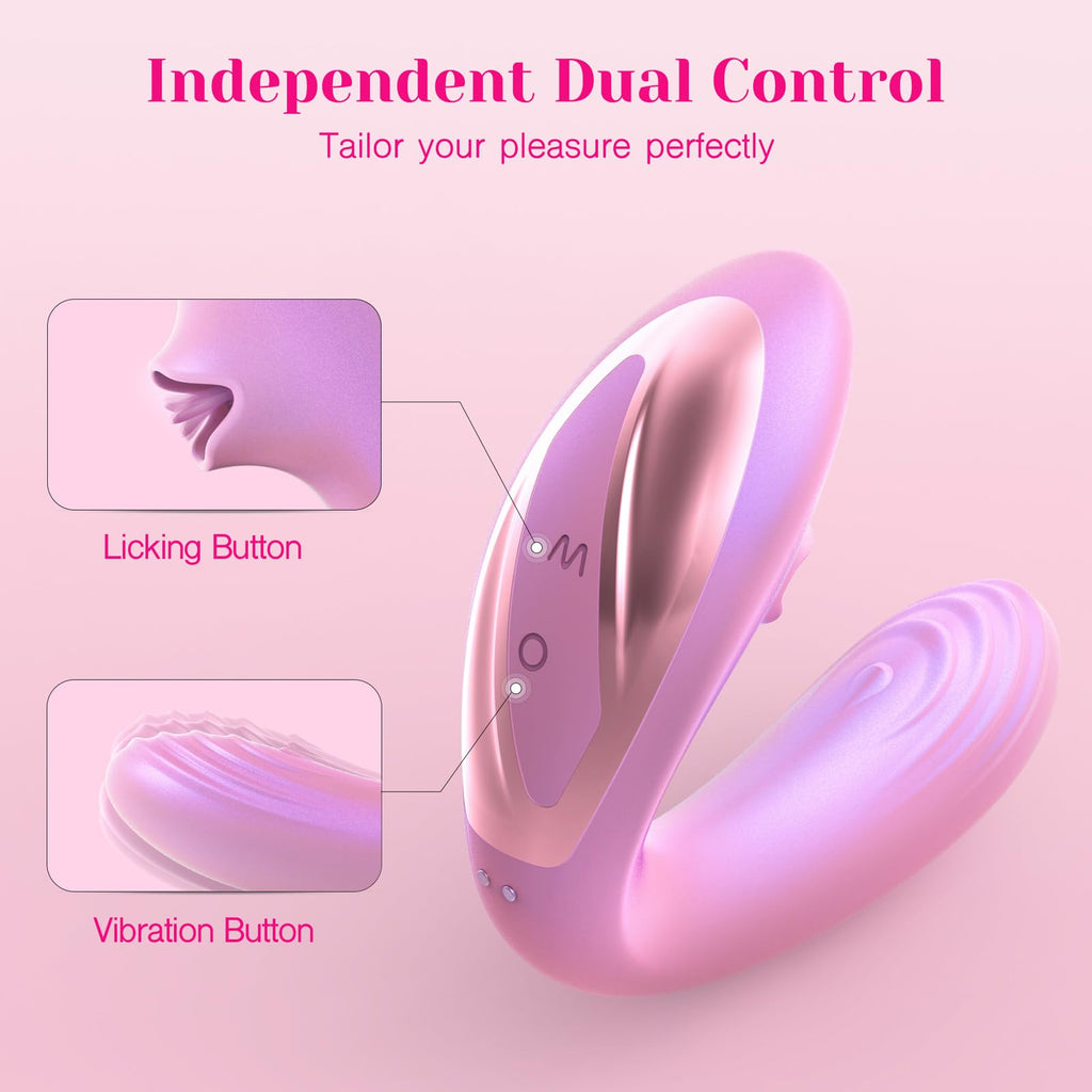 Tracy's Dog Clitoral Licking G Spot Vibrator, Remote Control Adult Toys for Women Couple Play, Vibrating Sex Toy for Double Stim