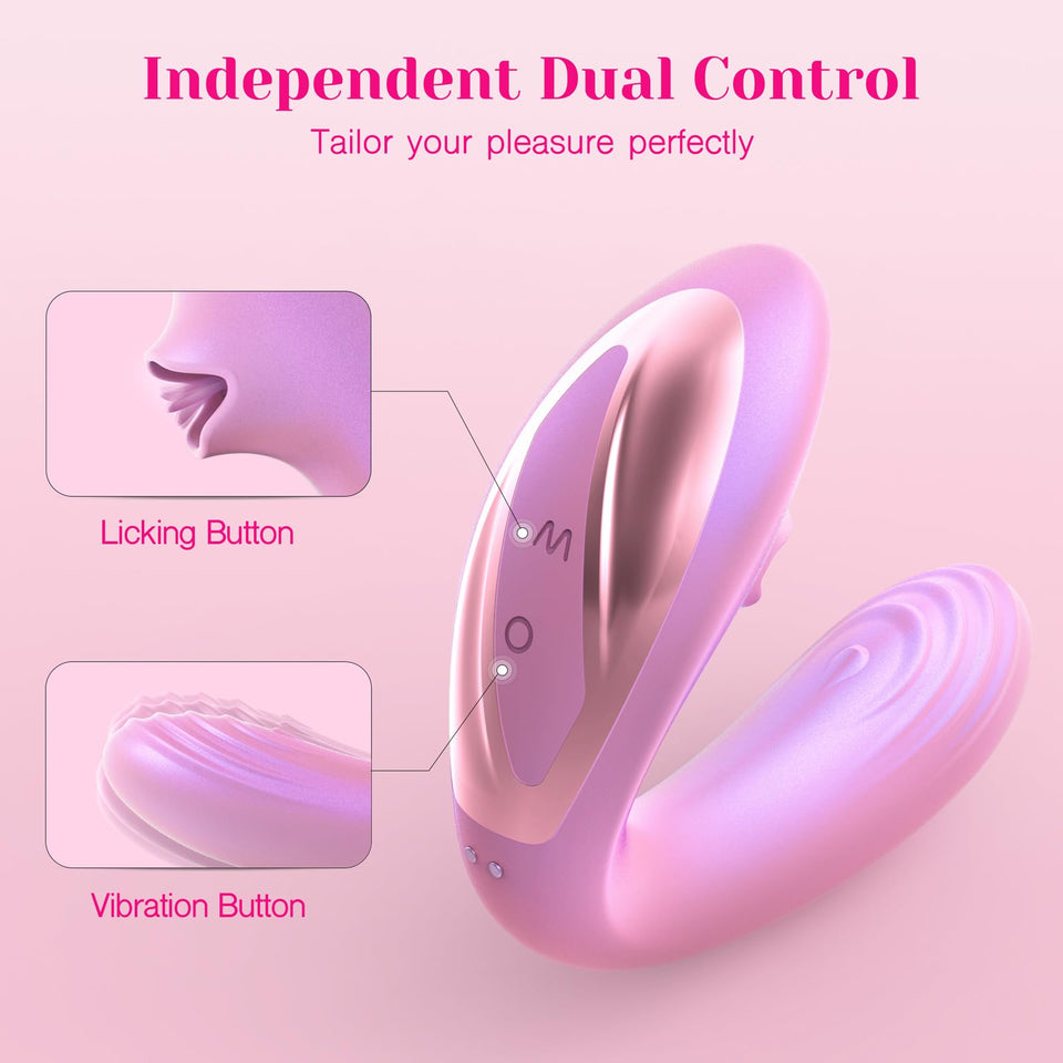 Tracy's Dog Clitoral Licking G Spot Vibrator, Remote Control Adult Toys for Women Couple Play, Vibrating Sex Toy for Double Stim