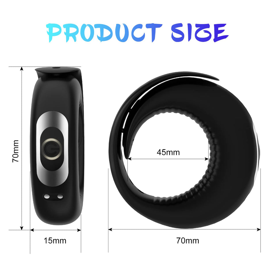 Vibrating Penis Ring with Adjustable Buckle, 10 Vibration Modes, Adorime Rechargable Penis Vibrator Stretchy Silicone Cock Ring