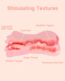 3 in 1 Male Masturbator Adult Sex Toys, Pocket Pussy with Real Mouth Tongue 3D Textured Vagina & Tight Anus & Drying Stick, Sex
