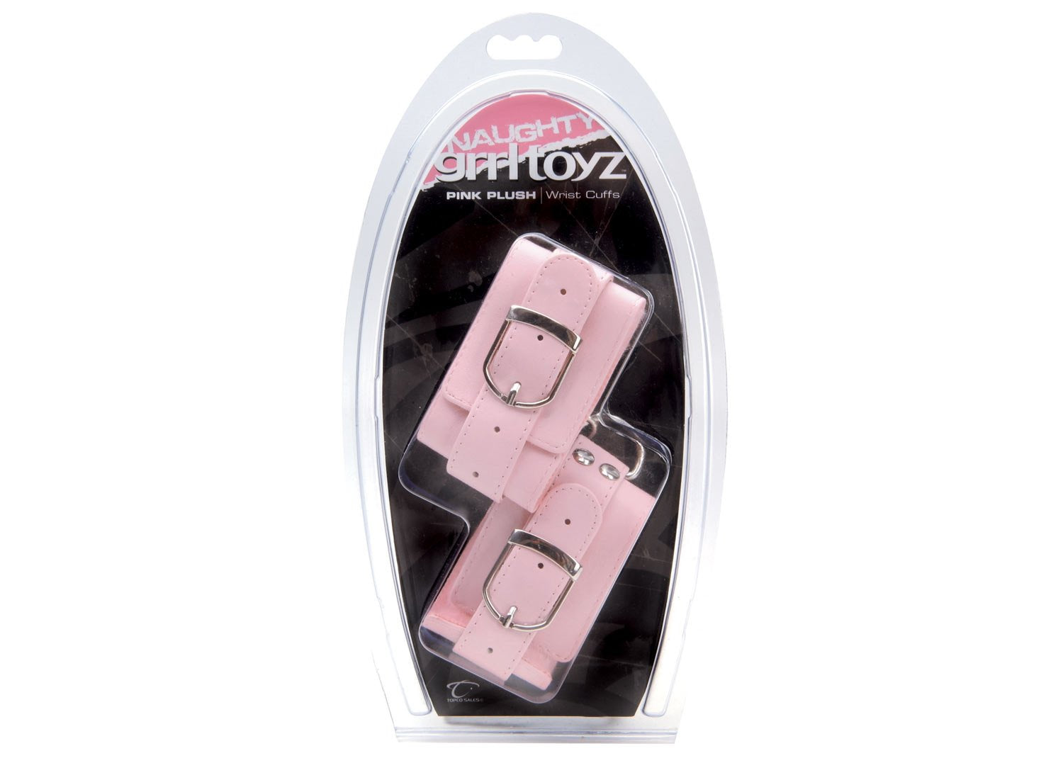 Grrl Toyz Pink Plush Wrist Cuffs With Chain