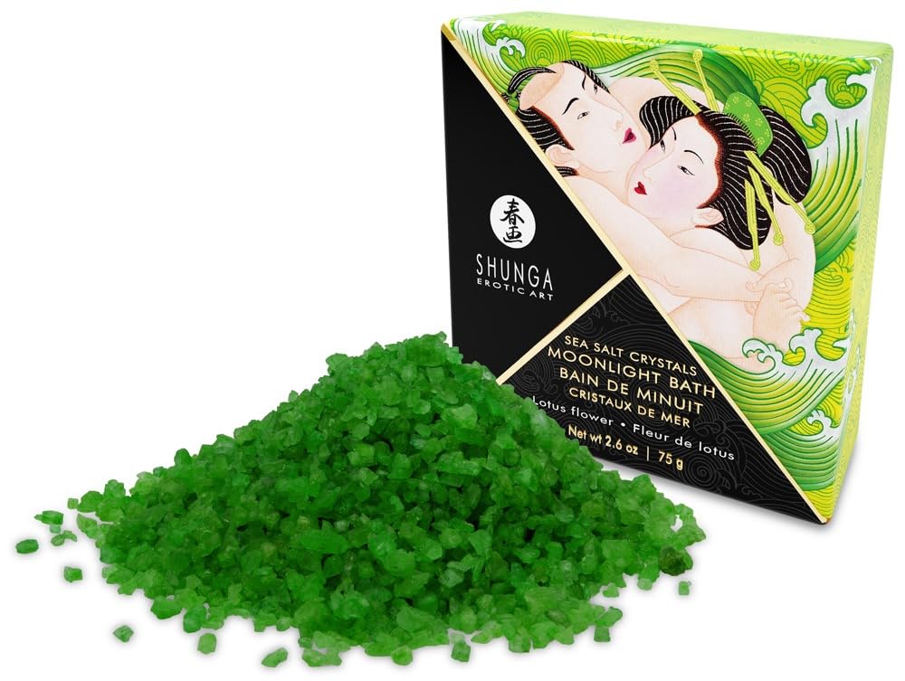 Shunga Moonlight Bath Sea Salt Crystals-Lotus Flower 2.6Oz