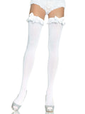 Nylon Otk W/Ruffle Bow O/S Whi