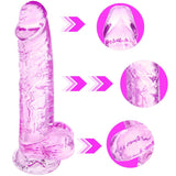 Pink Suction Cup Dildo - 8.2 inch Realistic Dildo, Big Adult Sex Toy with Suction Cup, Suitable for Women/Men/Gay, with Curved S