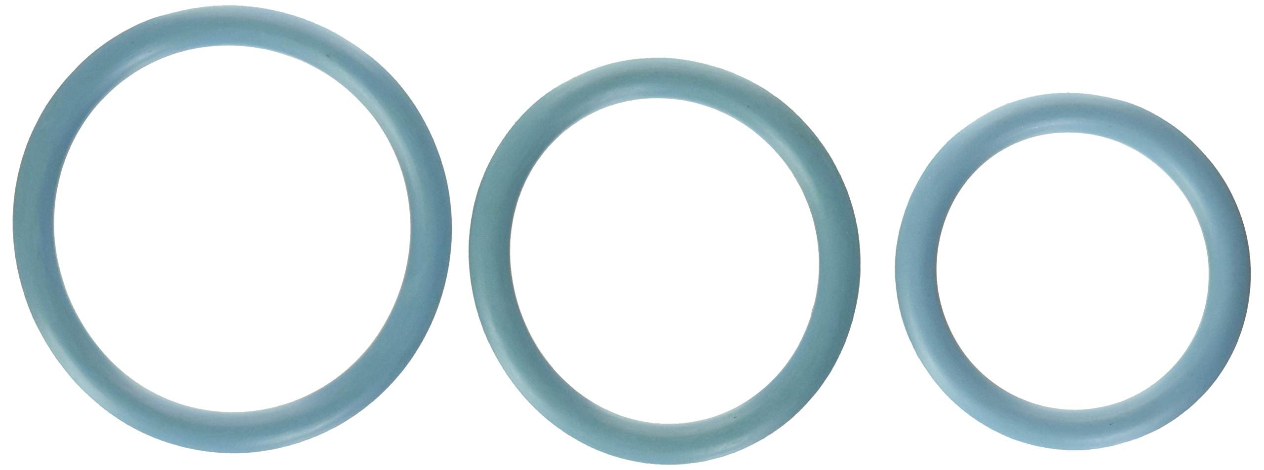 M2m Cock Ring, Nitrile, 3 Piece Set, Sky Blue