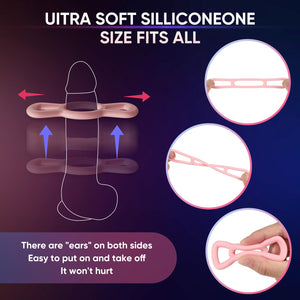 Silicone Cock/Penis Rings Set with 3 C-Ring Set - Helps Create Firmer and Thicker Erections - Side Tabs for Easy Removal and Adj