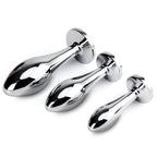 Anal Butt Plug, 3Pcs Set Safety Metal Anal Butt Plug Sex Toys with Crystal Diamond Beginner Anal Toys for Adult Unisex (Purple)