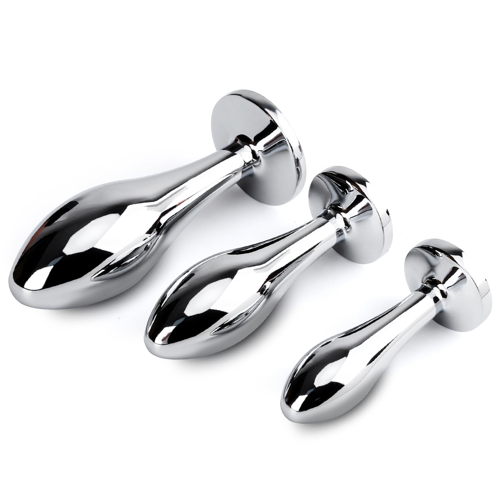 Anal Butt Plug, 3Pcs Set Safety Metal Anal Butt Plug Sex Toys with Crystal Diamond Beginner Anal Toys for Adult Unisex (Purple)