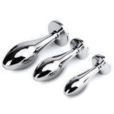 Anal Butt Plug, 3Pcs Set Safety Metal Anal Butt Plug Sex Toys with Crystal Diamond Beginner Anal Toys for Adult Unisex (Purple)