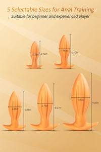 Ultral Soft Butt Plug, Flexible Liquid Silicone Anal Plug Prostate Massage G-spot Stimulator Anal Trainer Kit for Beginner Advan