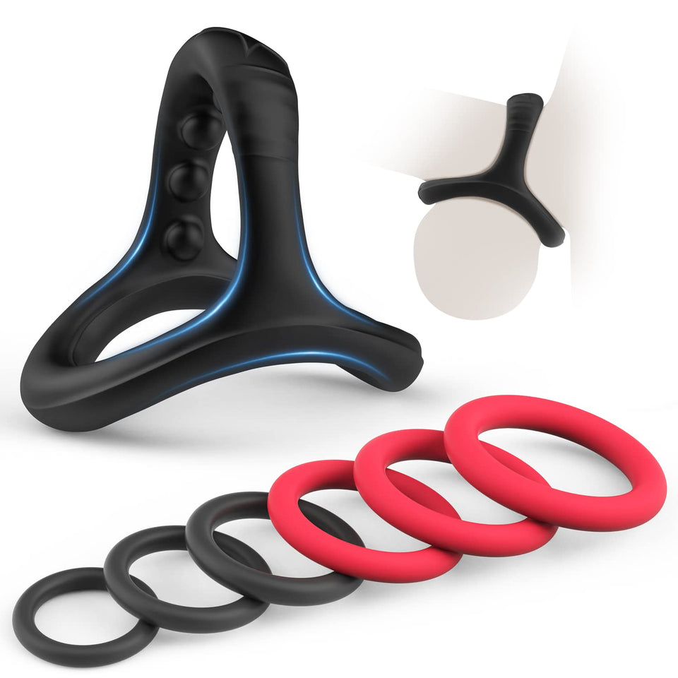 Canrok Silicone Cock/Penis Rings Set with 7 Different Sizes for Erection Enhancing, Long Lasting Stronger Strechy Adult Sex Toys